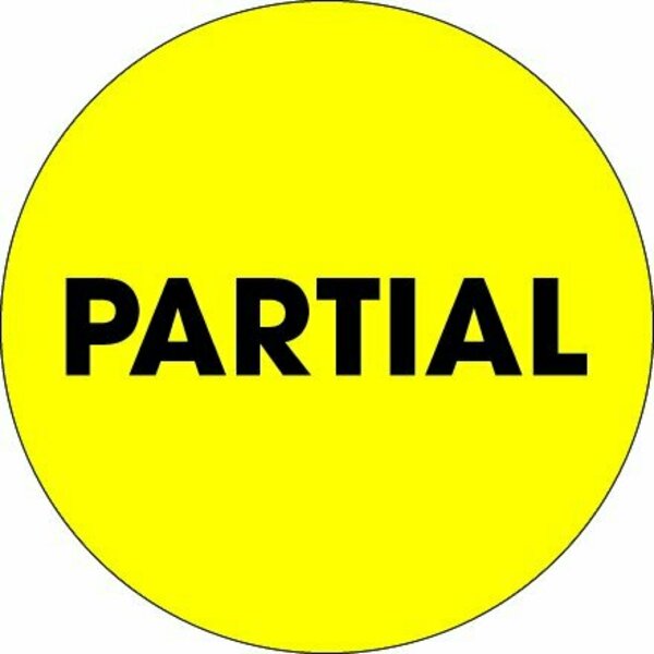 Bsc Preferred 2'' Circle - ''Partial'' Fluorescent Yellow Labels S-11401